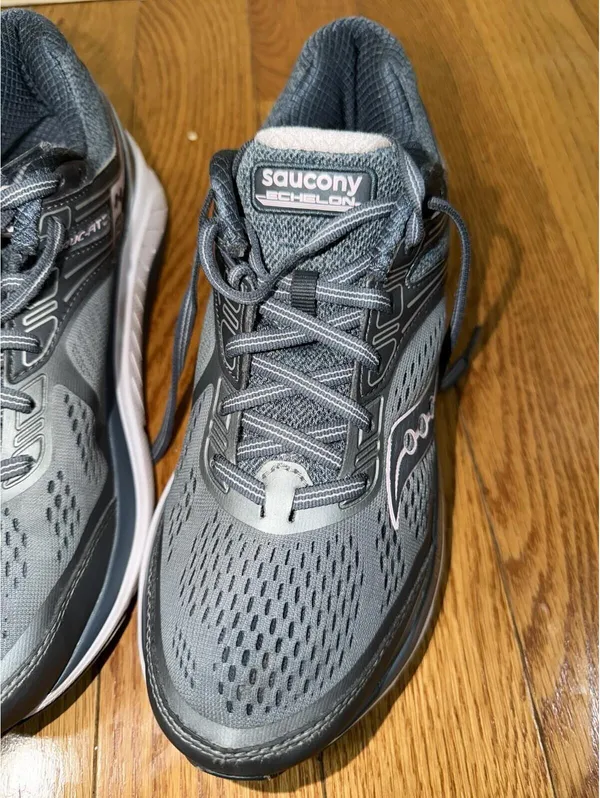 Size US 11 Women’s Saucony Echelon EVERUN 7 Running Sneakers Gray Slate Pink - Image 8