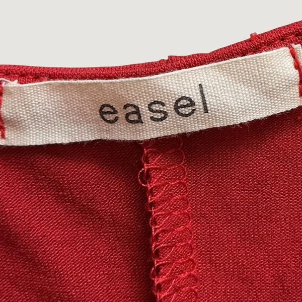 Easel Women Red Cold Shoulder Short Sleeve Back Pleat Top ET7083 Size Medium - Image 6
