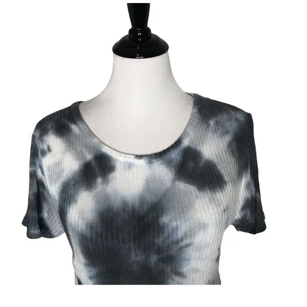Brandy Melville Tie‎ Dye Crop Top Ribbed Blue Short Sleeve Women Size One Size - Image 8