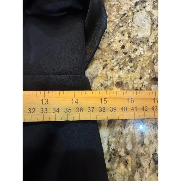 Eliza J Long Sleeve Tuxedo Maxi Gown Black Tie Wedding Size 6 Bow - Image 10