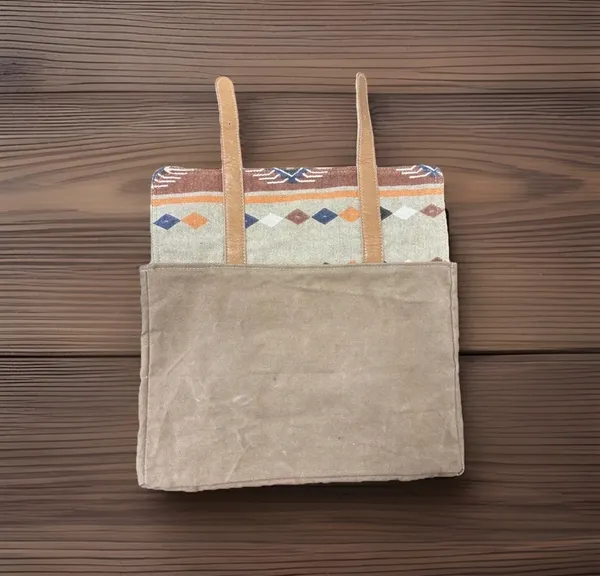 HopoFly Women’s Leather & Canvas Computer bag - Image 7
