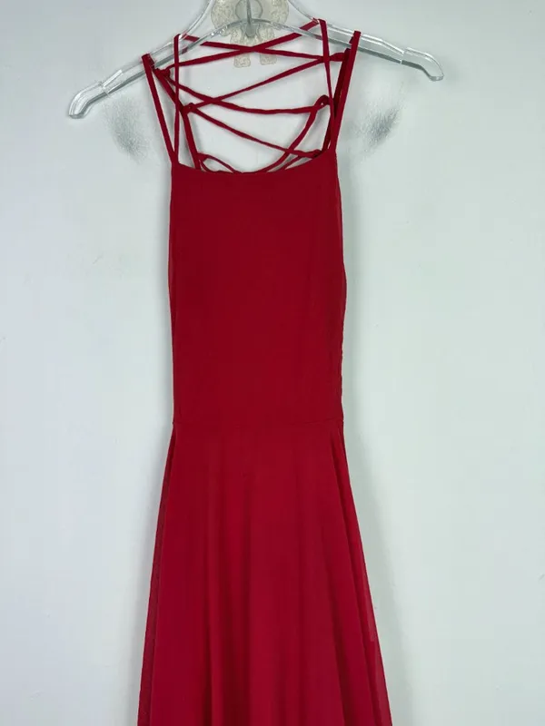 NWT Lulus Strappy To Be Here Red Lace-Up Maxi Dress Size Medium M NEW - Image 3