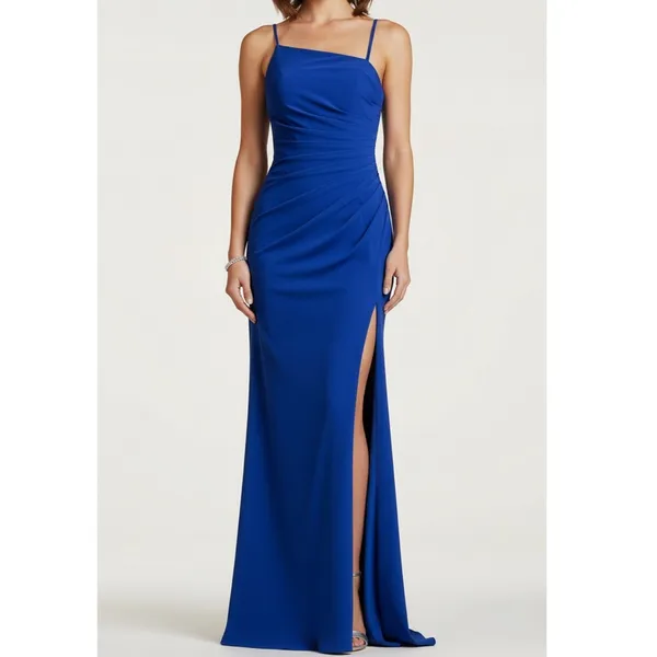 JOVANI Asymmetric Strapless Neck Gown 26166, Royal Blue, 4 (US) - Image 3
