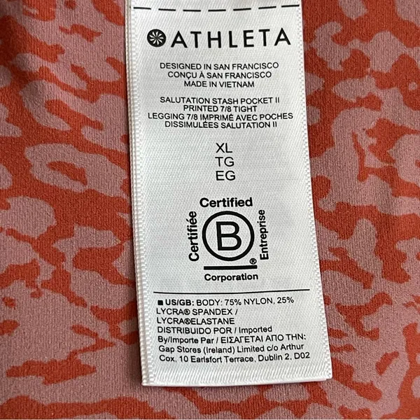 Athleta Salutation Stash Pocket II Printed 7/8 Tight Leggings Women’s Size XL - Image 10
