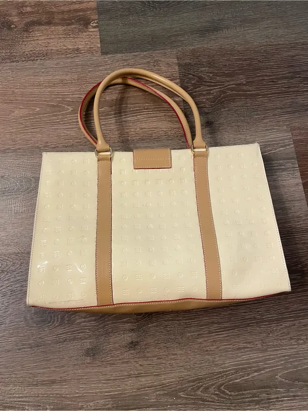 Arcadia Bags patent leather embossed top handle bag made in Italy - Image 2