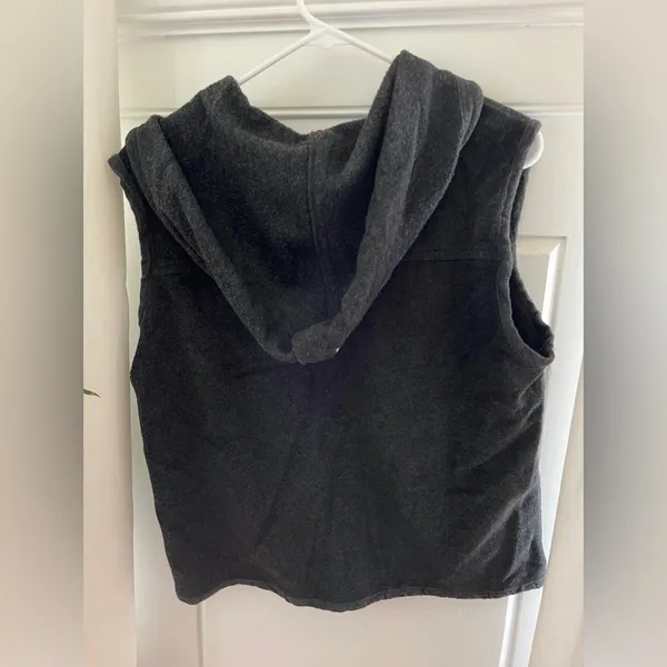 Gap Gray Hooded Zip Vest Size L - Image 2