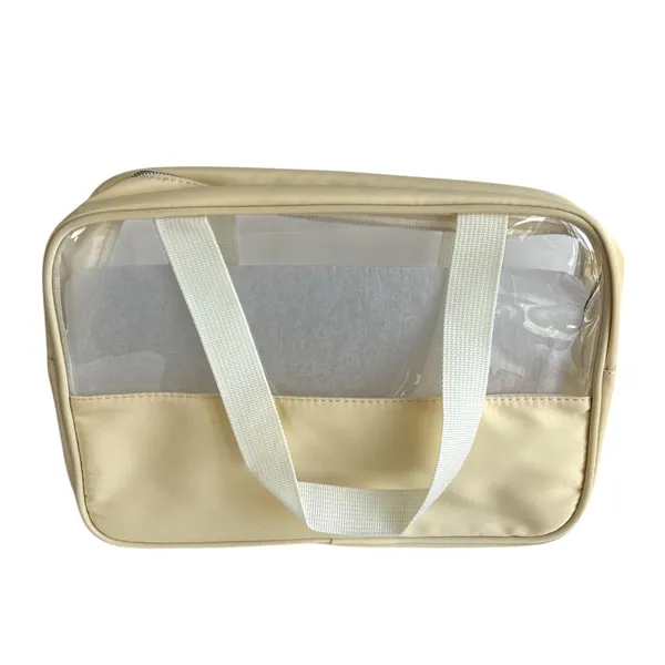 Preppy Clear MAMA Makeup Bag Large Travel Cosmetic Tote Chenille Patch NEW - Image 3