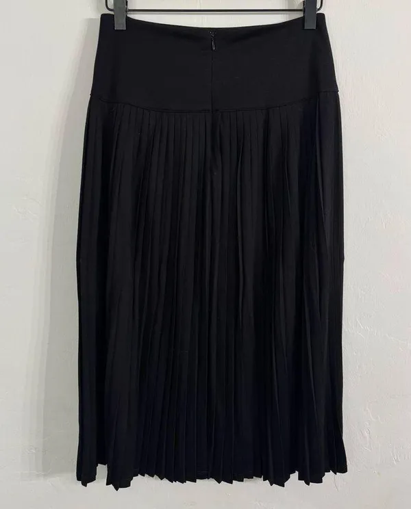A New Day Black Pleated Midi A-Line Skirt Size 2 - Image 5