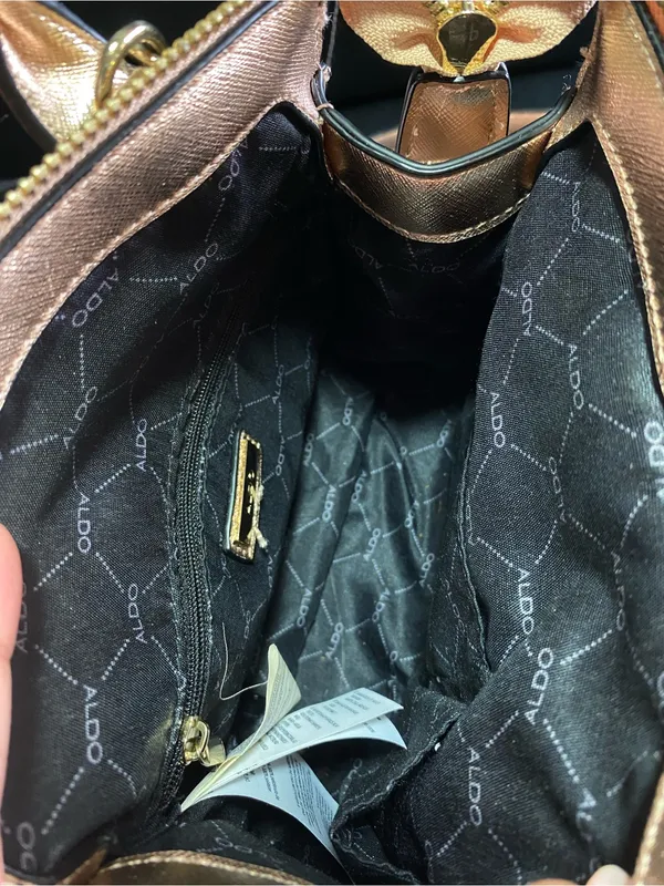 ALDO Rose Gold Mini Satchel Bag - Image 13