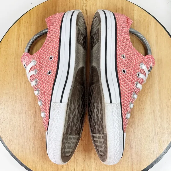 Converse Chuck Taylor All‎ Star Ox Textured Canvas Sneakers Coral Ultra Red 8 - Image 5