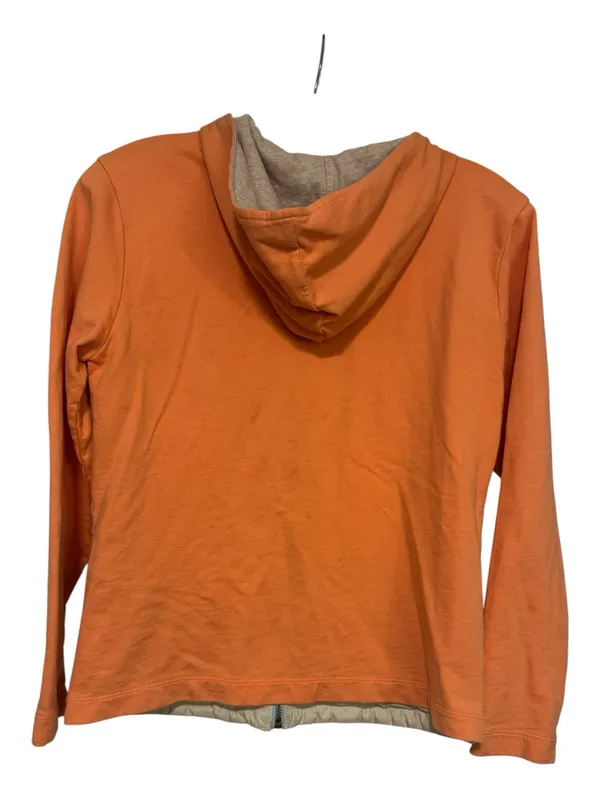 Sundance Catalog Mixed Media Quilted Hooded Jacket Orange Cream Size XS - Image 3
