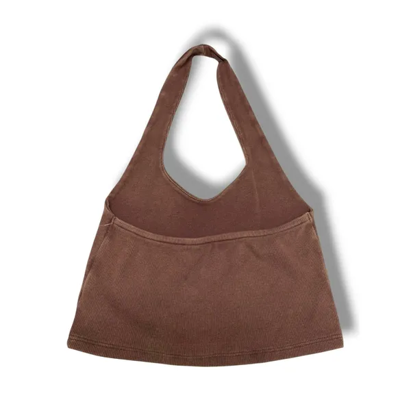 PacSun Brown Ribbed Halter Top V-Neck Open Back‎ Cropped Fitted Medium NWT NEW - Image 7