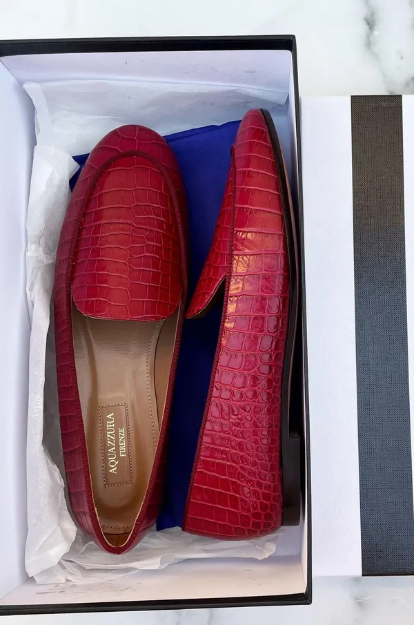 Purist crocodile effect leather loafers moccasins IT 35.5 US 5.5 - Image 14