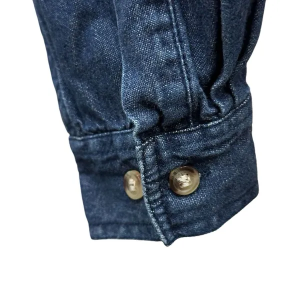VTG Cabin Creek Long Sleeve Button‎ Up Blue Denim Jeans Shirt Womens Size Large - Image 4