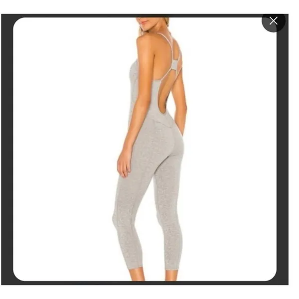 Free People Side To‎ Side Performance Gray Jumpsuit Size: M - Image 2