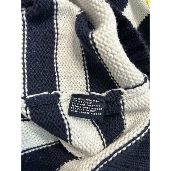 American Living Knit Sweater Striped Blue White 3/4 Sleeve Nautical Coast Sz XL - Image 5