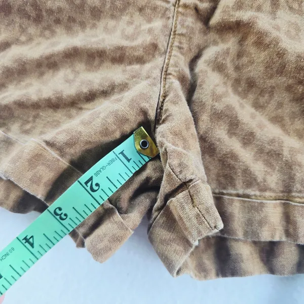 Gap Leopard Print Shorts‎ High Waist Paperbag Orange Khaki Casual Petite 6 - Image 8