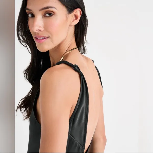 New! Splendid X Rachelove Black Satin Open Back Boatneck Maxi Dress Size Small‎ - Image 7