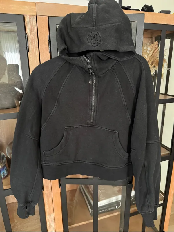 Lululemon Scuba Oversized 1/2 Zip up Hoodie sweatshirt jacket Black half - Image 6