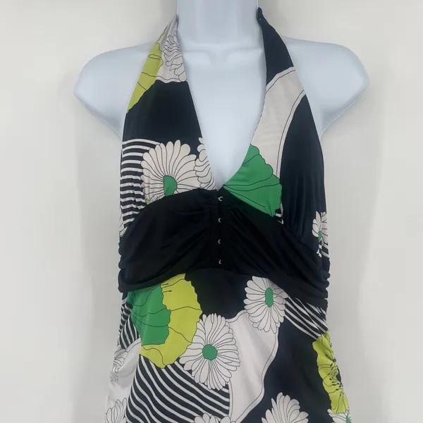 Vtg Y2K Forever Halter Top Sz L Indie Sleaze Club Festival 70s Disco Babydoll - Image 3