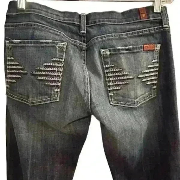 7 For All Mankind Women's Bootcut‎ Jeans Size 28 Dark Blue Stretch Denim - Image 10
