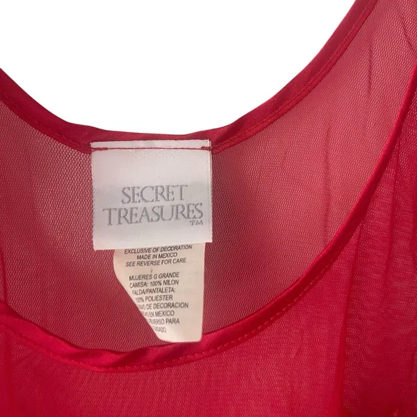 Secret Treasures Vintage 90s‎ Large Lace Sewuin Floral Sexy Babydoll Lingere Top - Image 4