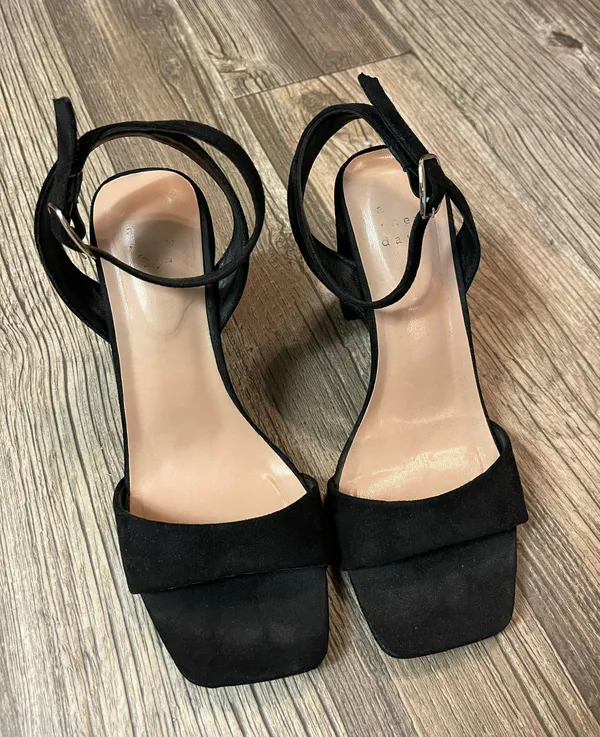 A New Day Black Ankle Strap Heels - Image 2