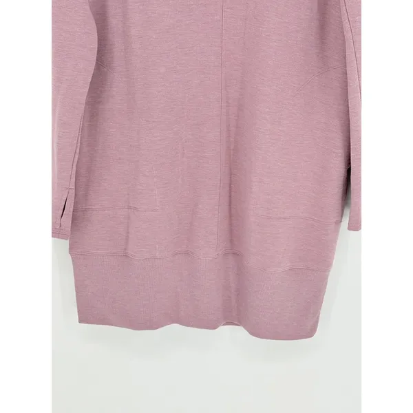 90 Degree by Reflex Tunic Sweatshirt‎ Womens Medium Rose Mock Neck Thumbhole - Image 3