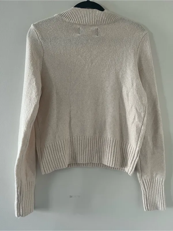 American Eagle Ivory Cream Roll Neck Knit Sweater Medium Neutral Capsule Preppy - Image 6