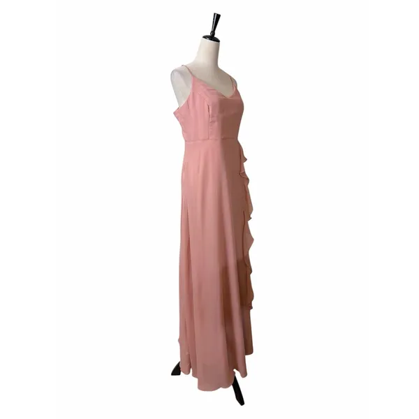 Birdy Grey Theresa Chiffon Gown Size L Ruffle Bridesmaid Dress Dusty Rose NWT - Image 4