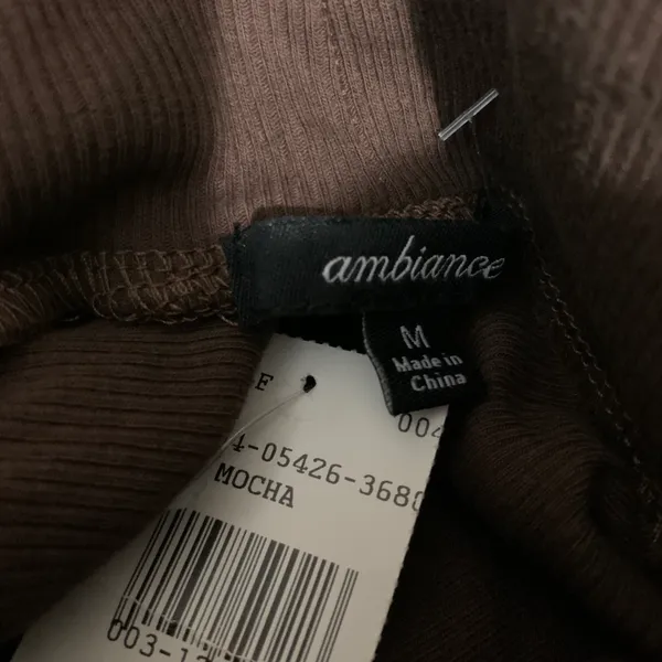 Mocha Brown, Long Sleeve Turtleneck, Top Size M - Image 3