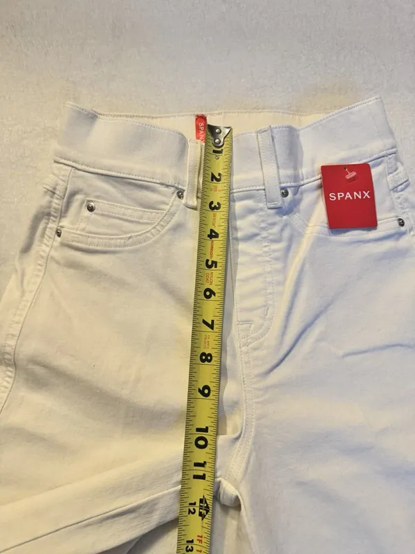 Spanx Seamed Front Wide Leg S Hi Rise White, Size XS No Zipper No Front Pockets - Image 12