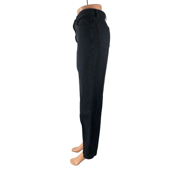 Aritzia Wilfred Free Women Black High Rise Straight Leg Loose Denim Jeans Size 4 - Image 3