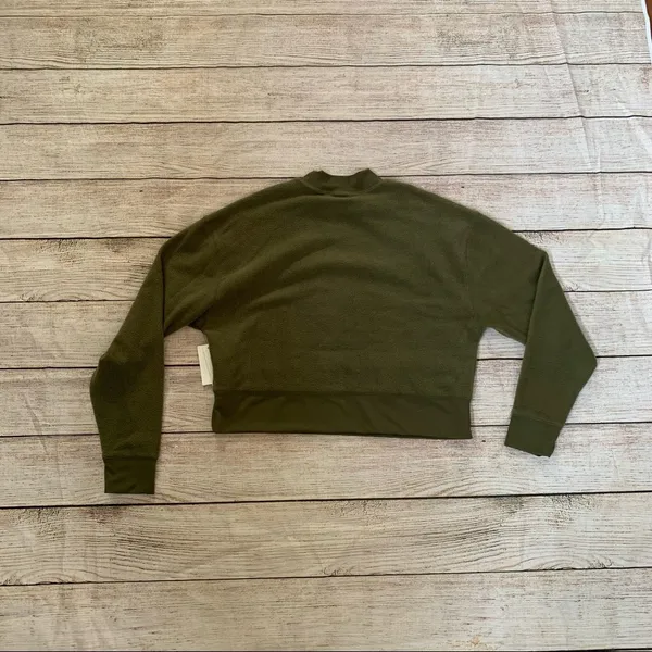 Abound Dark Green Mock Neck Medium Sweatshirt NEW - Image 6