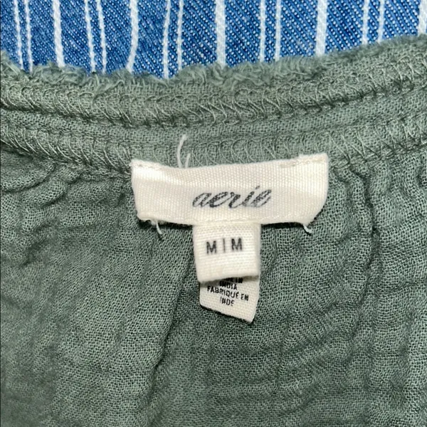 Aerie Green Crop Blouse - Image 3