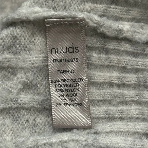 NUUDS Women’s Size L Heather Gray Cozy Knit Oversized Cable Knit Sweater - Image 5