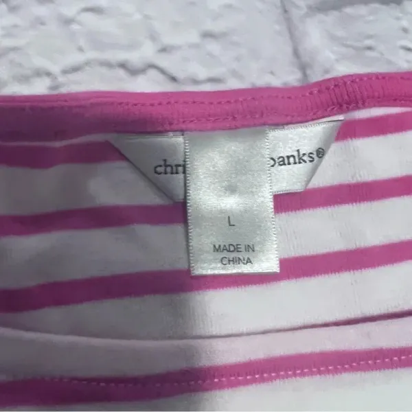 Christopher & Banks Striped Top‎ 3/4 Sleeve Knit T-Shirt Colorful Stripes L - Image 2