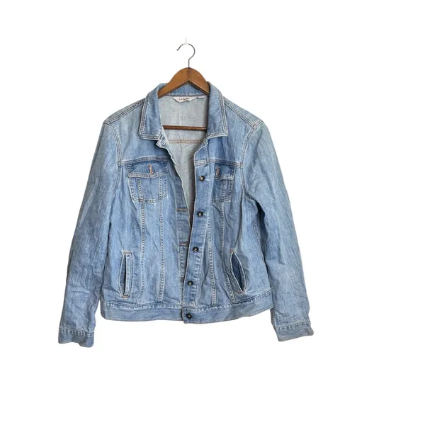 L.L. Bean Vintage Style Light Blue Denim Jean Jacket Size XL - Image 2