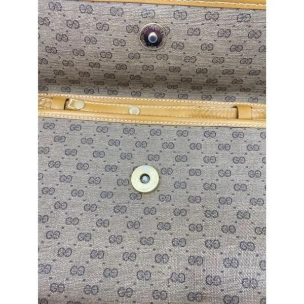 GUCCI Vintage Flap Coated Canvas Crossbody Bag - Image 9