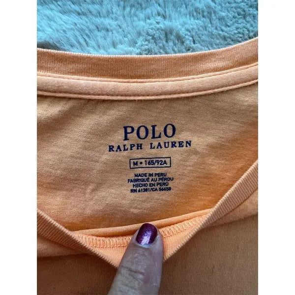 Polo Ralph Lauren Men's Crew-Neck T-Shirt Orange Size M Solid - Image 3
