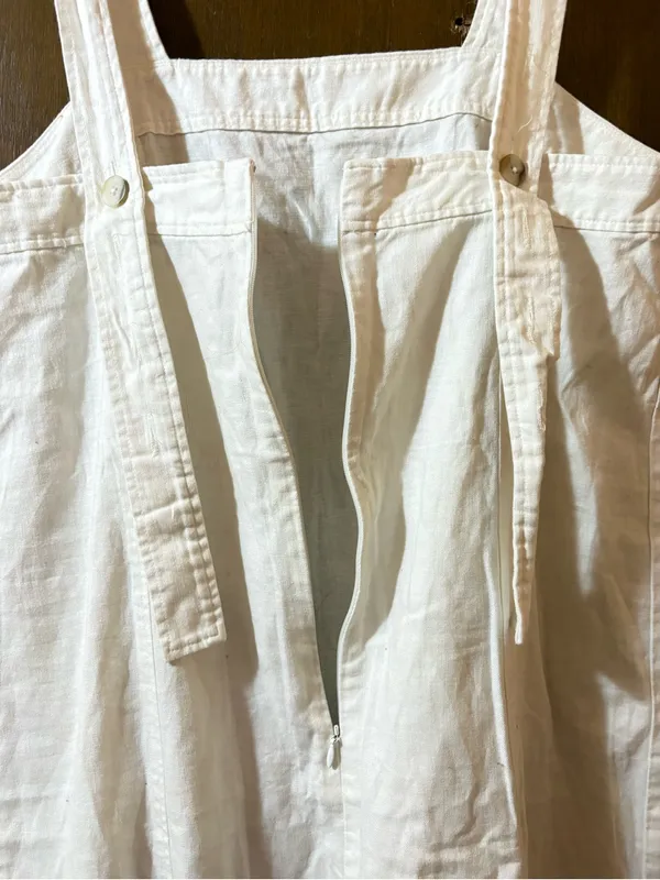 Madewell Linen Blend White Midi Dress - Image 8