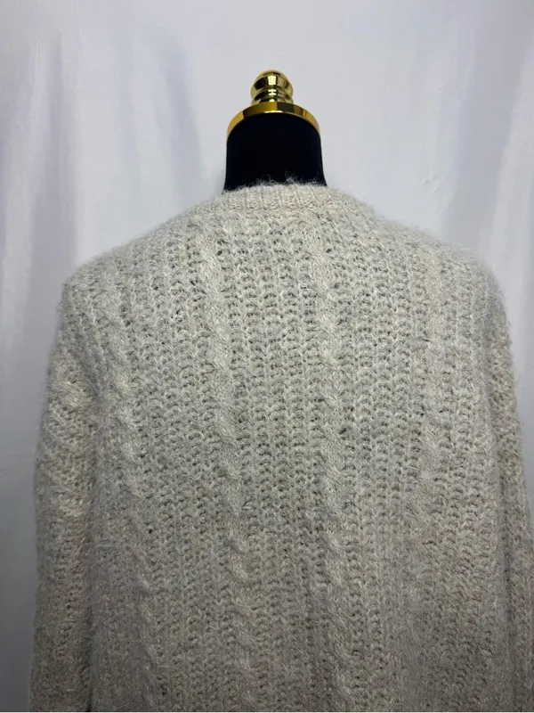 Arizona Jeans Cozy women’s Cream Textured Knit Sweater cable knit casual fall oversized medium - Image 6