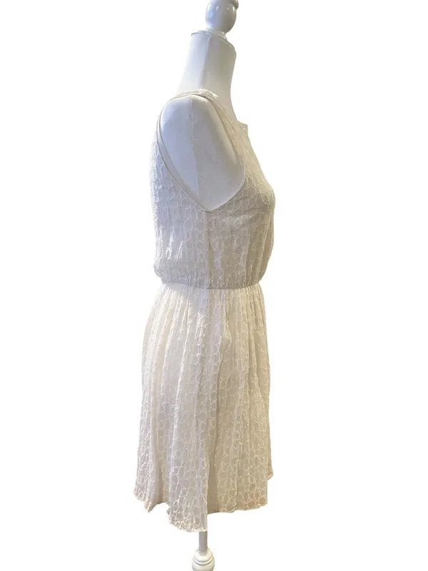 Alice + Olivia Silk Creamy White Ivory Lace Romantic Bridal Tank Mini Dress - Image 3