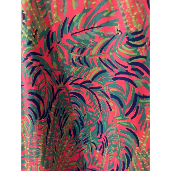 Lilly Pulitzer Ruffle Hem Tank Dress Sleeveless Palm Print‎ Pink S - Image 2