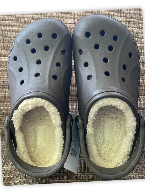 Crocs Classic Lined Clogs Brown Women’s 7 Men’s 5 Fleece Cozy Shoes NWT - Image 2