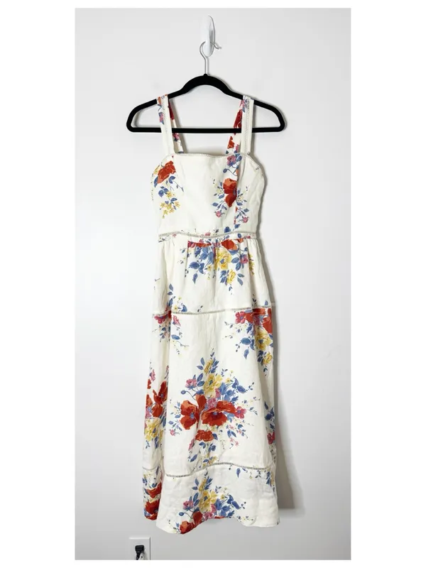 New Reformation Everett 100% Linen Midi Dress size 4 - Image 4