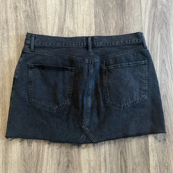 Agolde Black Mini Denim Skirt Button Fly Jean - Image 5