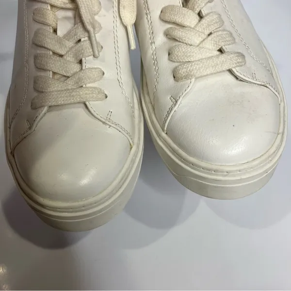 Zara white faux‎ leather sneakers size 37 - Image 3