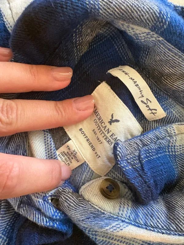 American Eagle Flannel Plaid Button Down - Image 3