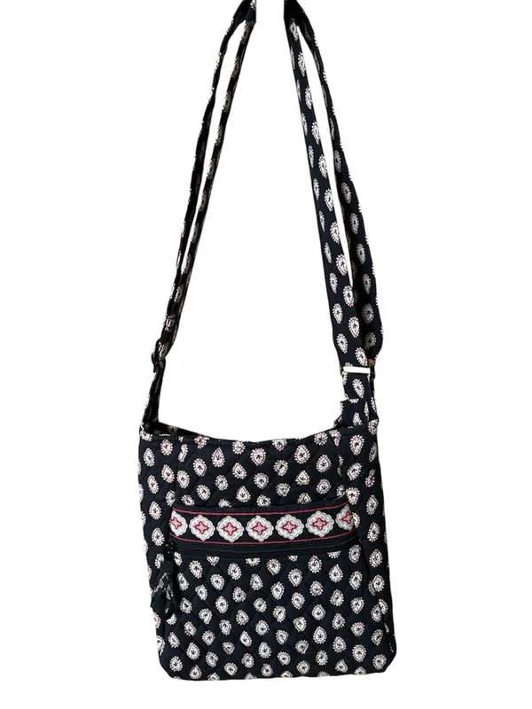 Vera Bradley Black Paisley Hipster Classic Crossbody or Shoulder Bag - Image 2